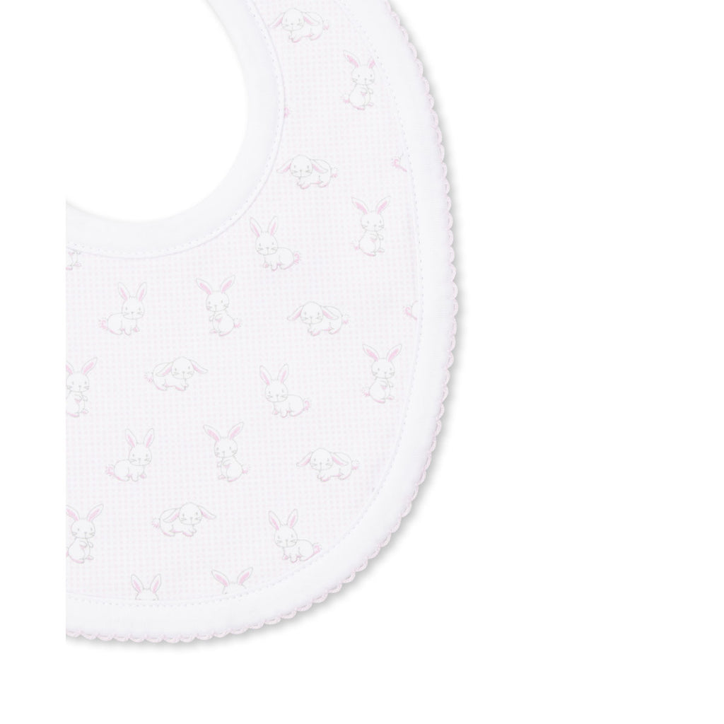 Kissy Kissy - Gingham Bunnies Print Bib - Pink