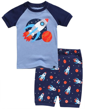 Explanet-Short Sleeve Pajama Set-Rockets