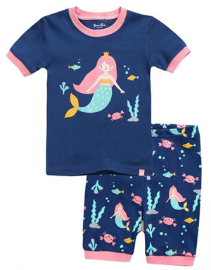 Explanet-Short Sleeve Pajama Set-Mermaids