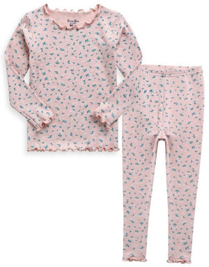 Explanet-Modal Long Sleeve Pajamas-Pink Bouquet