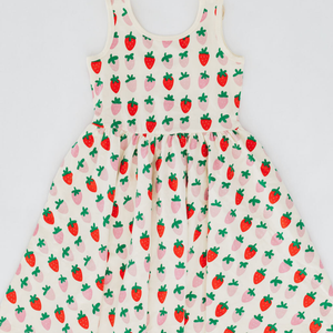 Good Apples-Sleeveless Twirl Dress in Strawberry Blush
