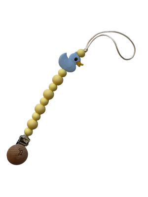 Three Hearts-Teether Clip Toy-Duck Baby Blue