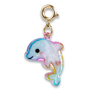 CHARM IT! -Gold Glitter Tie-Dye Dolphin Charm