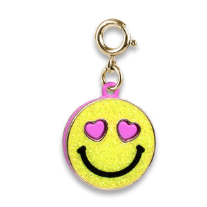 CHARM IT! -Gold Glitter Smiley Face Charm