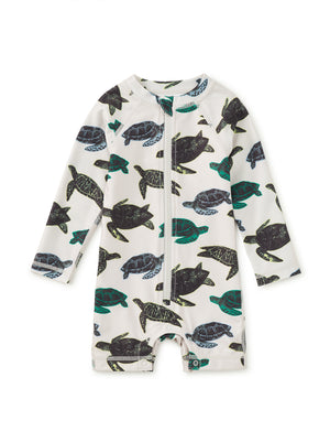 Tea Collection-Rash Guard Baby Swimsuit-Pop Turtles