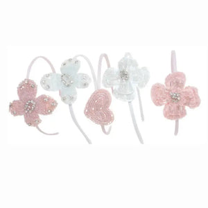 Bows Art-Beaded Crystal Dancer Headband-Pink Butterfly