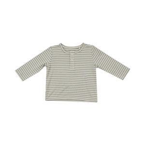 Angel Dear-Long Sleeve Henley-Desert Sage Stripe