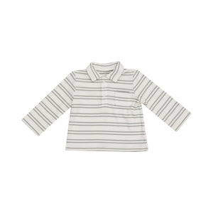 Angel Dear-Polo Long Sleeve-Ribbed Sage Stripe