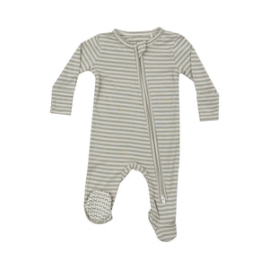 Angel Dear -2 Way Zipper Footie-Bamboo Desert Sage Stripe