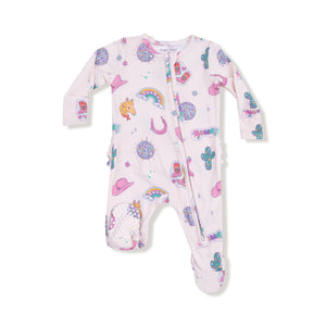 Angel Dear -2 Way Zipper Footie Ruffle Back-Disco Cowgirl