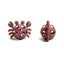 Three Hearts-Silicone 3D Funny Crab Teether-Brick