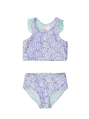 Ruffle Butts-Girls Magical Mermaid Racerback Flutter Tankini 2-Piece Swimsuit