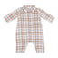 Angel Dear -Long Sleeve Polo Button Down Romper-Western Plaid