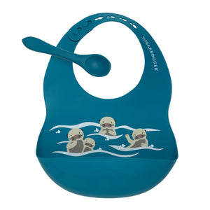 Ore - Fresh and Messy Silicone Bib and Spoon Set - Baby Otter