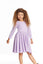 Chaser- Puff Long Sleeve Girls Dragon Fly Dress with Twirl Skirt-Purple