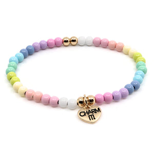 CHARM IT! - 4mm Pastel Stretch Bead Bracelet