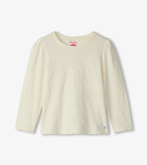 Hatley -Girls Silver Hot Melt Long Sleeve Graphic Tee