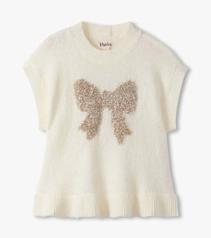 Hatley-Girls Gold Bow Everywhere Sweater Vest