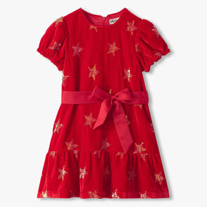 Hatley -Girls Star Sequins Velvet Dress