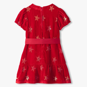 Hatley -Girls Star Sequins Velvet Dress