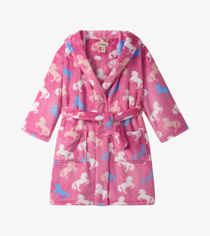 Hatley -Girls Beautiful Horses Fuzzy Fleece Robe
