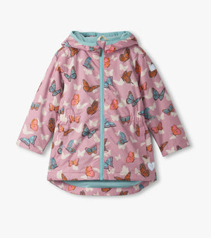 Hatley-Girls Pop-Out Butterflies Zip-Up Lightweight Rain Jacket