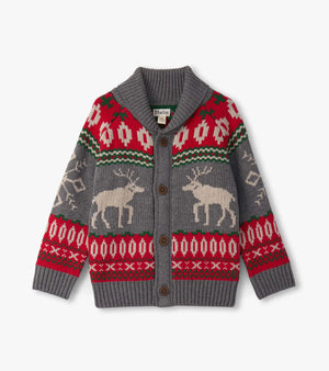 Hatley-Boys Winter Elk Shawl Collar Cardigan