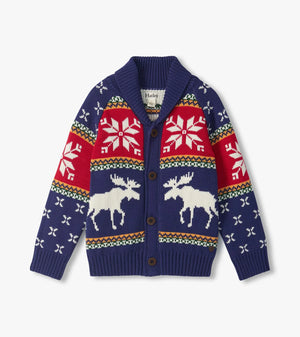 Hatley-Holiday Moose Shawl Collar Cardigan
