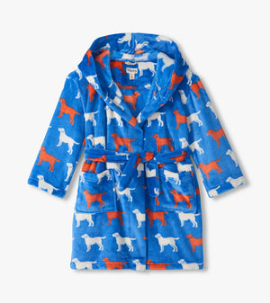 Hatley -Dog Silhouette Fuzzy Fleece Robe