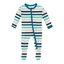 Kickee Pants-Print Footie with 2 Way Zipper-Little Boy Blue Stripe