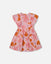 Deux Par Deux-Printed Muslin Dress Pink And Coral Flowers