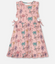 Deux Par Deux-Printed Organic Cotton Dress With Cut Outs Palm Trees, Pink Flamingo, And Turquoise