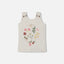 Deux Par Deux-Crinkle Jersey Tank Top Pink Flowers On Cream Background