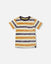 Deux Par Deux-Printed Organic Cotton Tee Navy Striped, Orange, And Lime Green