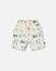 Deux Par Deux-Printed French Terry Short Beige Palm Tree And Teal