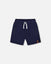 Deux Par Deux-French Terry Zip Pocket Shorts Navy Blue