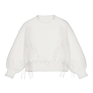 Mayoral-Ribbon Sweater-Natural