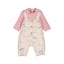 Mayoral-Printed Dungarees Set-Orchid