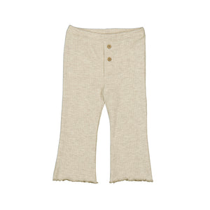 Mayoral-Ribbed Flare Leggings-Heather Sand