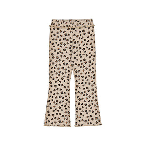 Mayoral-Rib Knit Flare Leggings-Sand
