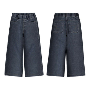 Mayoral-Long knit denim pant-Super Dark