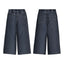 Mayoral-Long knit denim pant-Super Dark