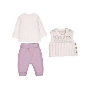 Mayoral-Knit Legging Set-Heather Mauve