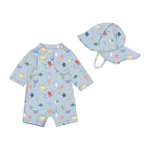 Mayoral-Bathing suite with Hat-Blue