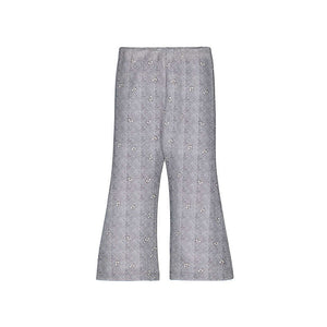 Mayoral-Printed suede flare leggings-Heather Gray