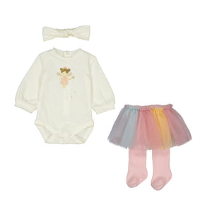 Mayoral-Bodysuit with Tutu Set-Multi Color