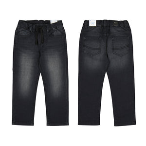 Mayoral-Jogger Jeans With Drawstring Waist-Black