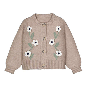 Mayoral-Knitted Floral Sweater-Waffle Mix