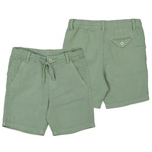 Mayoral-Linen Bermuda Shorts-Dark Laurel