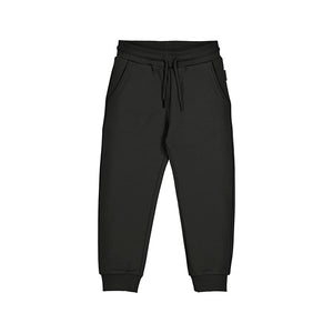 Mayoral-Basic cuffed fleece trousers-Black